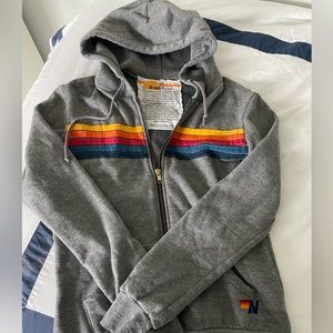 Aviator Nation 5-Stripe Hoodie - Heather Grey - Women’s XS